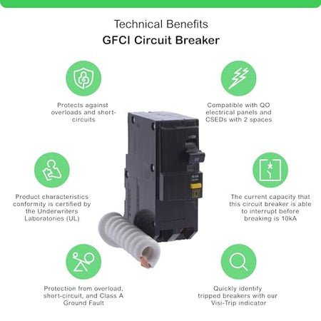 Square D QO250GFI 50 A two-pole Class A GFCI circuit breaker