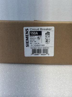 Siemens QS2150 150A 120/240V 2-Pole Main Circuit Breaker 10kAIC Type QS Plug-In - product image 3
