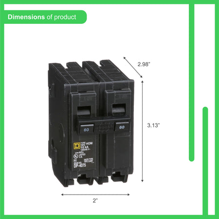 Square D HOM260 60A 2-pole Homeline circuit breaker