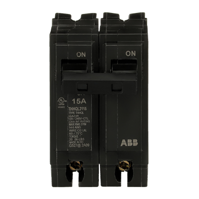ABB THHQL2115 15A 2-pole 22kA Q-Line plug-in circuit breaker