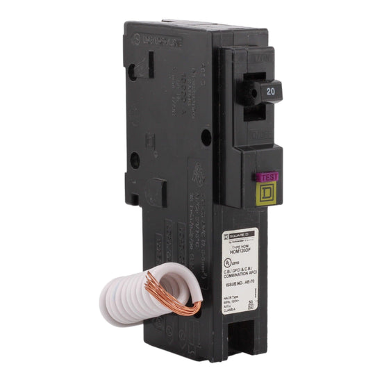 Square D HOM120DF 20A 120V 1-Pole Dual-Function Plug-In Circuit Breaker - product image 2
