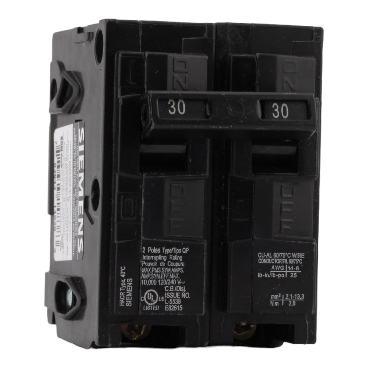 Siemens Q230 30A 120/240V 2-Pole Type QP Plug-In Circuit Breaker 10kAIC - product image 7