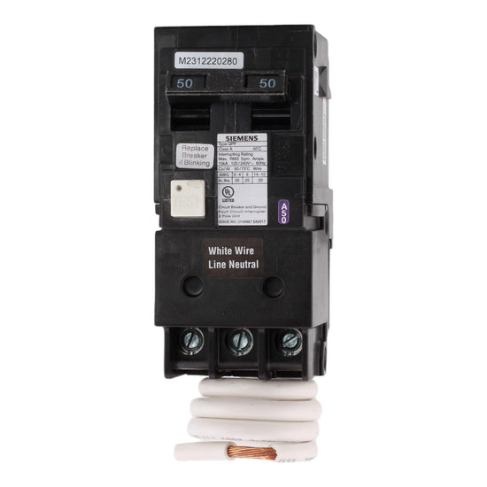 Siemens QF250A 50A 120/240V 2-Pole Class A GFCI Circuit Breaker 10kAIC Type QPF (Plug-In) - product image 1