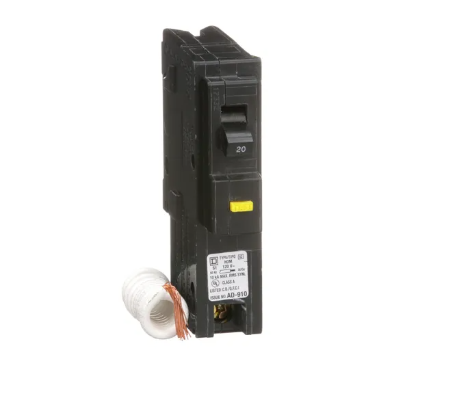 Square D HOM120GFI 20-Amp 1-Pole GFCI Circuit Breaker 120V 10kAIC Type Homeline (Plug-On) - product image 1