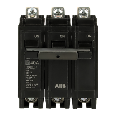 ABB THHQB32040 40A 3-pole 240V 22kA Q-Line bolt-on circuit breaker
