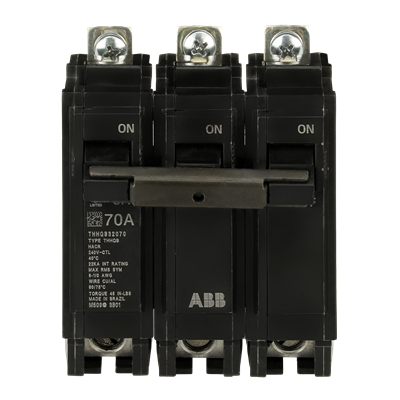 ABB THHQB32070 70A 3-pole 240V 22kA Q-Line bolt-on circuit breaker