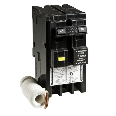 Square D HOM240GFI 40A 120/240V 2-Pole Class A GFCI Plug-In Circuit Breaker 10kAIC - product image 8