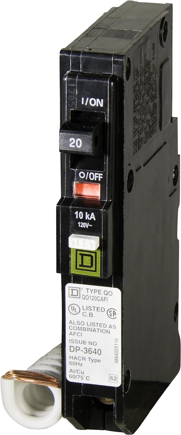 Square D QO120CAFI 20A 120V 1-Pole Combination AFCI Plug-In Circuit Breaker 10kAIC - product image 5