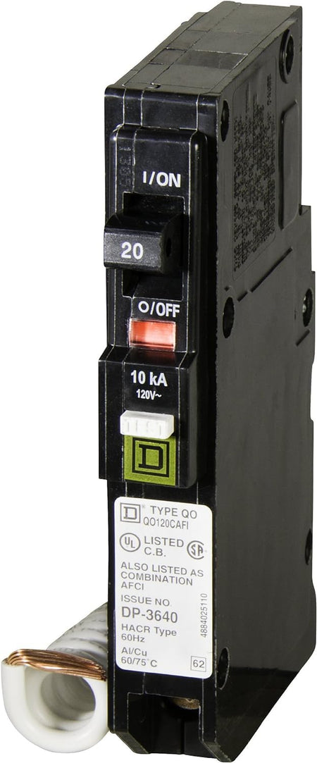 Square D QO120CAFI 20A 120V 1-Pole Combination AFCI Plug-In Circuit Breaker 10kAIC - product image 5