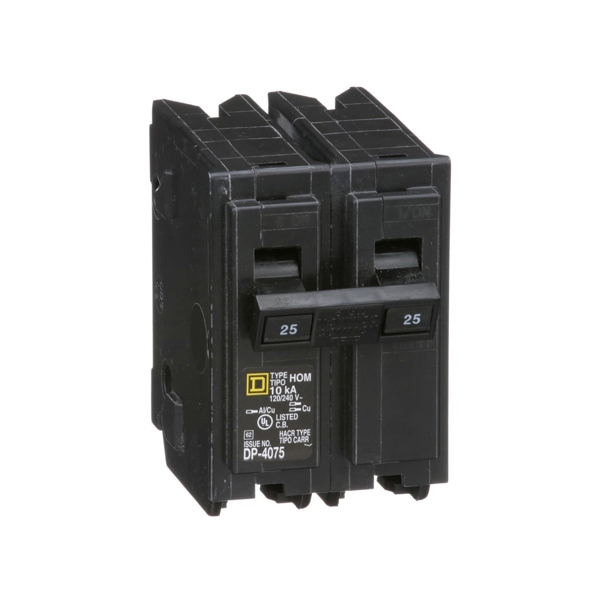 Square D HOM225 25-Amp 2-Pole Thermal Magnetic Circuit Breaker 120/240V 10kAIC Type Homeline (Plug-On) - product image 1
