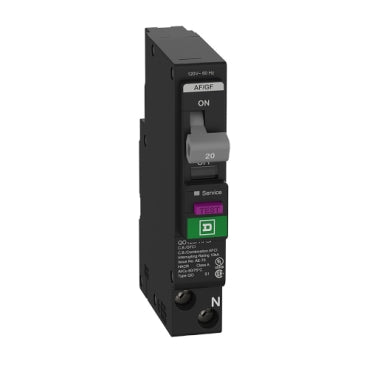 Square D QO120PAFGF 20A 1-pole dual-function plug-on-neutral circuit breaker